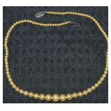 Antique 925 Sterling Golden Graduated Pearl