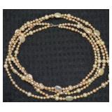 925 Sterling 2 Row Cream to Pink Pearl Necklace