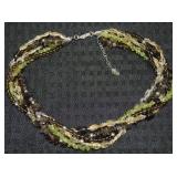 925 Sterling Multi Gemstone Torsado 5 Row Necklace