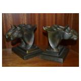 Vtg Frankart Metal Horse Head Bookends Pair