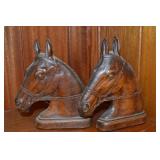 Vintage Syroco Wood Horse Head Bookends Pair
