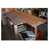 (2) Wooden Saw Horses with Planks