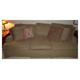 Bernhardt Green/Small Red Accents Upholstered