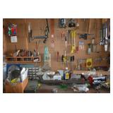 Garage Peg Wall & Benchtop Contents Lot: