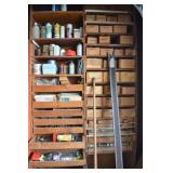 Garage (2) Upright Storage Cabinet Contents Lot