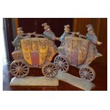 Vtg Nuydea Cast Iron Royal Mail Coach Bookend