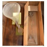 (2) Vtg Riekes Crystal Yard of Ale Beer Glasses