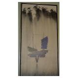 R E Russell Signed Original Chinese Fisherman