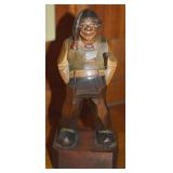 Vtg Painted Carved Wood Italian Figural Statue 7"