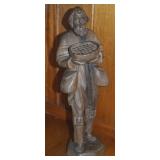 Vtg Carved Wood "Big G Imports" Barefoot Man