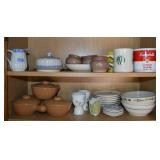 Kitchen Cupboard 2 Shelf Contents Lot: Bean Pots+