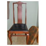 Antique Queen Anne-style Padded Side Chair w/