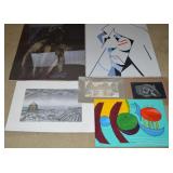 Artwork Lot w/ Beep Cubist, Ogdahl Abstract and