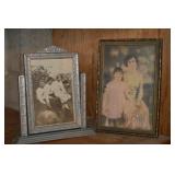 (2) Art Deco Wooden Picture Frames w/ larger