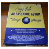 Vtg The New Ambassador Postage Stamp Album