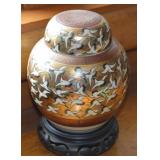 Vtg Japanese Kutani Ware Porcelain Ginger Jar