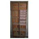 (6) Stacked Vintage Wooden Fruit Crates (1 Label)