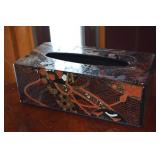 Vtg Japanese Faux Lacquered Tissue Box Cover