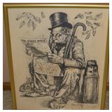Jim Daly "Hobo Reading WSJ" Framed Art Print