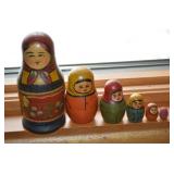 Vtg USSR 6pc Handpainted Wood Matyroshka Doll