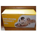 New in Open Pkg Fireor Dog Plush Squeaky Toy Set