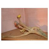 Vintage Driftwood Sculpture w/ Birds & Butterflies
