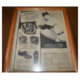 Framed Vtg 12 x 15 Advert Rawlings Baseball w/