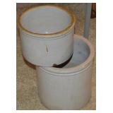(2) Vintage Stoneware Crocks (smaller/Unmarked)