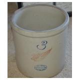 Red Wing 3 Gallon Stoneware Crock Light Base
