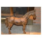 Large 15" Long & Heavy Cast Metal Horse Statue