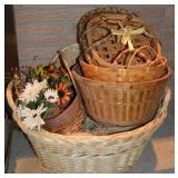 Lot of Woven Baskets incl 21" wide Handled