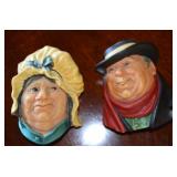 Pair Vtg Bossons England 3D Wall Heads: Sarah