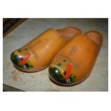 Vtg Handpainted Dutch Wooden Shoes 10"L