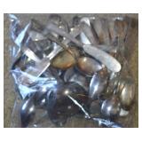 Baggie Full of Vintage/Antique Silverplate & SS