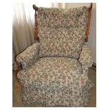 La Z Boy Recliner Rocker Upholstered w/ Wood