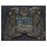 Art Nouveau Gilt Brass No 4426 Inkwell w/ Insert