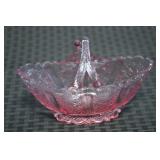 Vtg Fenton Dusty Rose Art Glass Split Handle