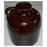 Antique Salt Glaze Brown Drip Stoneware Jug 6.75t