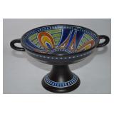 Gouda Holland Art Pottery Dorian Pattern Compote