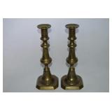 Pair Vintage Solid Brass Candlesticks 9.5t