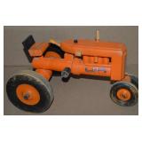 Vtg Peter Mar Toys Wooden 1/12 Orange Tractor Toy
