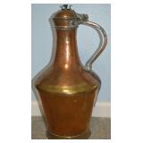 Large 21.5t Persian Tinned Copper Floor Ewer /