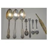 Misc Stainless Steel & SP Pcs w/ (2) Rolex Spoons