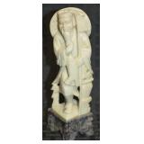 Chinese Carved Soapstone Fisherman Statue 6t
