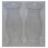 (2) Colonial Style Glass Candle Hurricanes w/