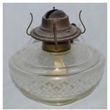 Antique P&A Eagle Glass Diamond & Dot Oil Lamp