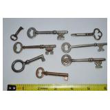 (8) Antique / Vintage Skeleton Keys Lot: Curtis,