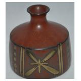 Contempo Ceramic Red & Unglazed Miniature Vase