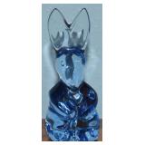 Baccarat France Crystal Blue Bunny Rabbit Figure