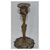 Art Nouveau Gilt Bronze Candlestick 7.5" tall